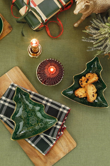 Hermia Set de Cuencos para Aperitivos Verde, 2 Piezas de 17 cm
